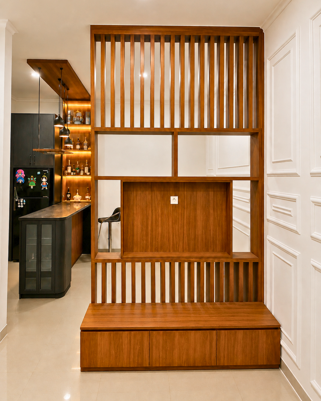 Wood Slat Room Divider